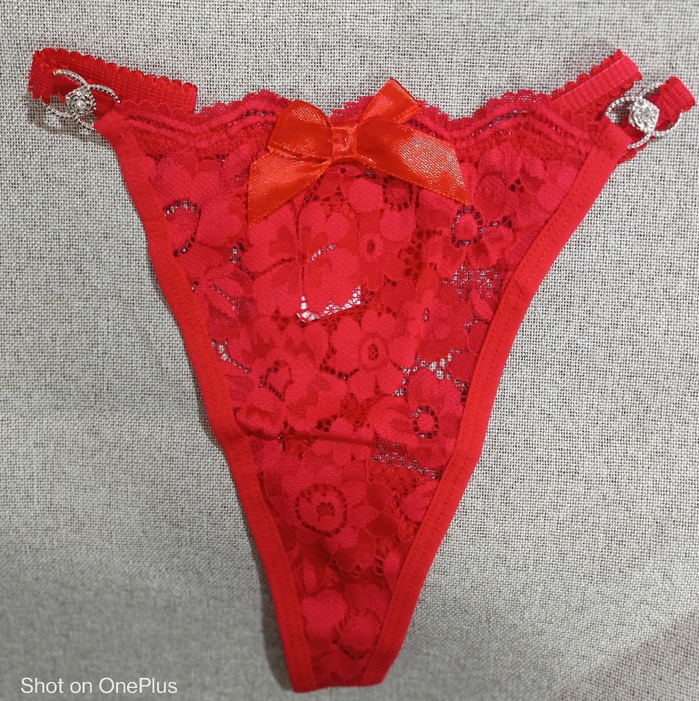 Red Laced Thong
